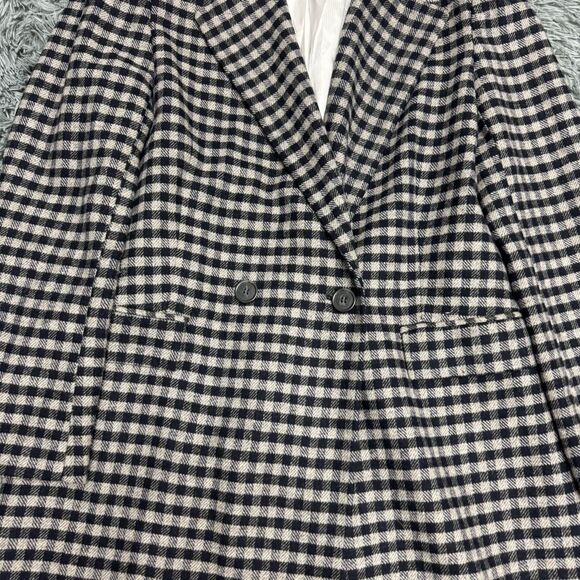Nordstrom Something Navy Houndstooth Coat Size Medium - Picture 3 of 10